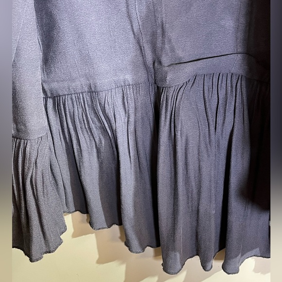 Torrid Ruffle Hem Military Jacket Coat Gray Button Front Size 0 Stretch - Picture 4 of 11